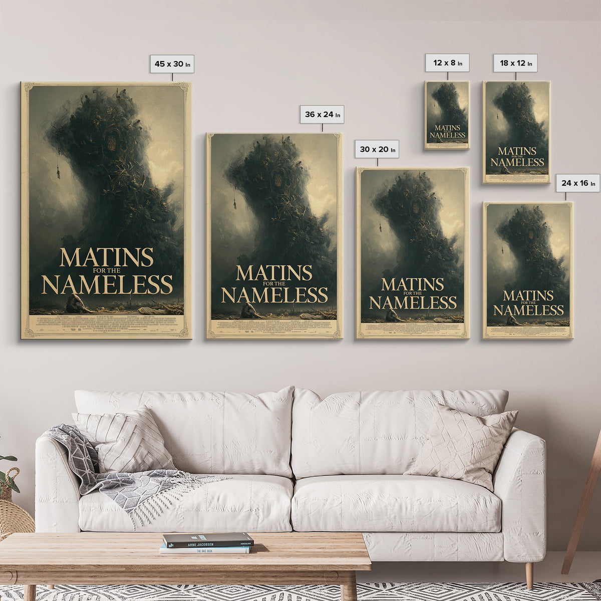 Matins For The Nameless, English Language Horror Movie Poster, Gothic Nightmare Art, Classic Monster Poster, Canvas Print