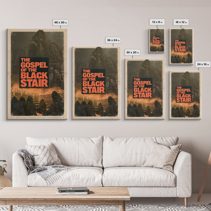 The Gospel Of The Black Stair, English Language Horror Movie Poster, 1970s Horror Art, Retro Horror Movie Art, Canvas Print
