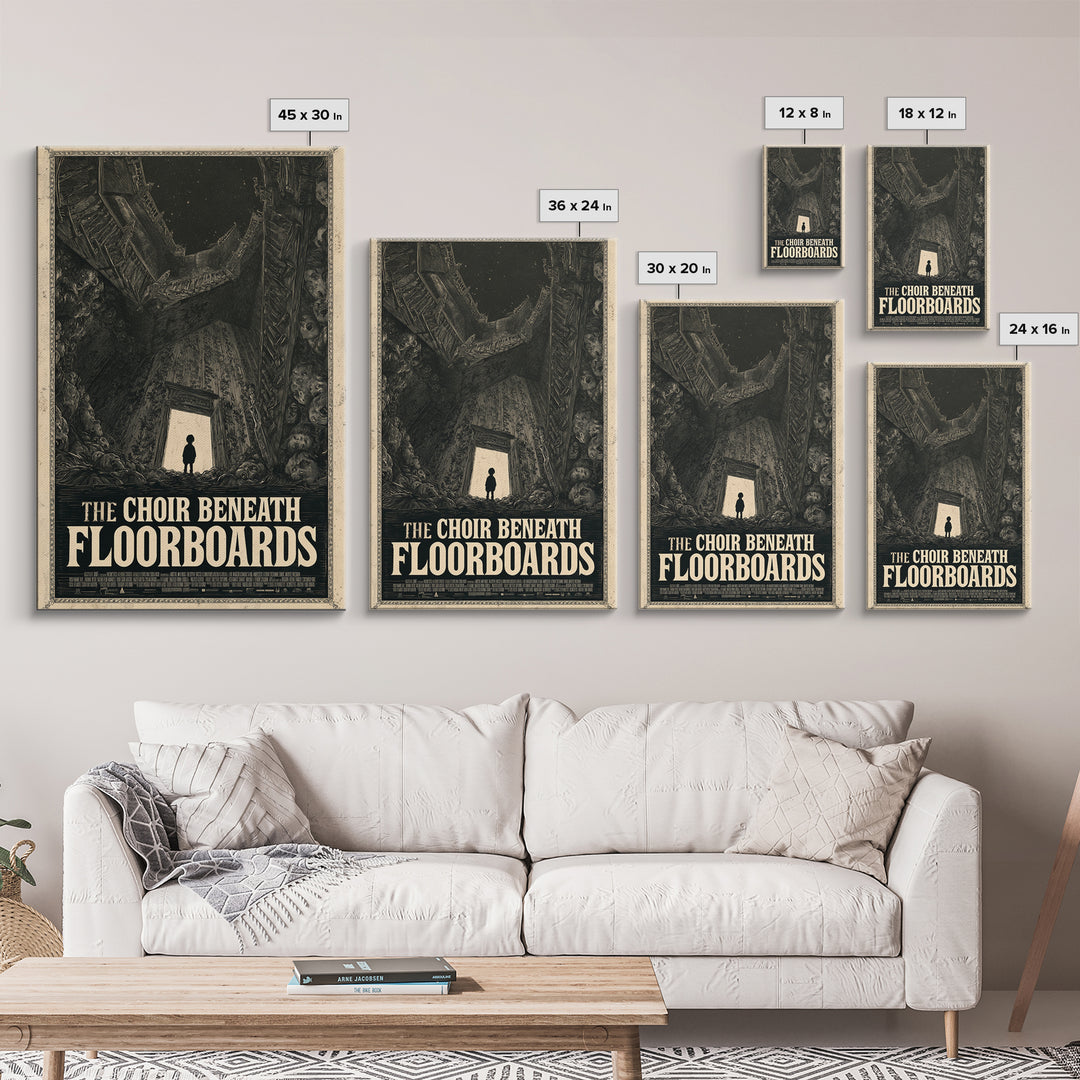 The Choir Beneath The Floorboards, English Language Horror Movie Poster, Gothic Engraving Art, Retro Horror Movie Art, Dark Fantasy Art