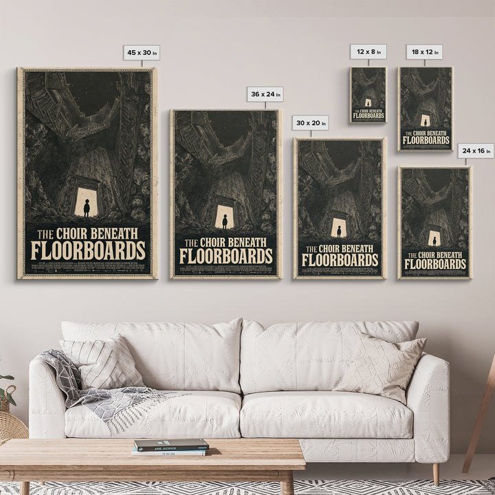 The Choir Beneath The Floorboards, English Language Horror Movie Poster, Gothic Engraving Art, Retro Horror Movie Art, Dark Fantasy Art