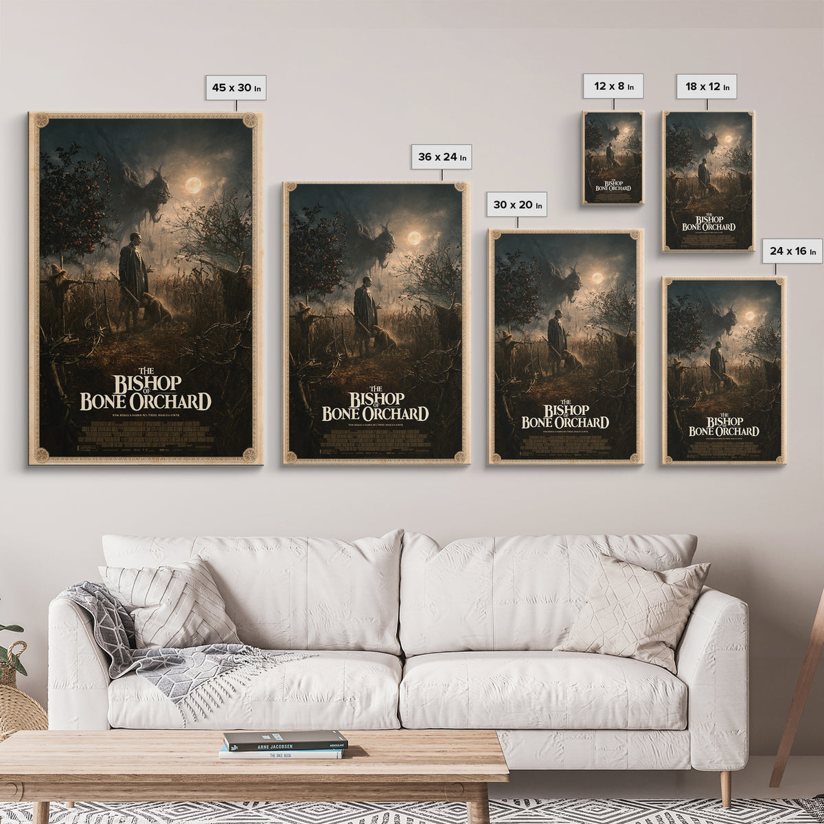 The Bishop Of Bone Orchard, English Language Horror Movie Poster, Gothic Nightmare Art, Classic Monster Poster, Canvas Print