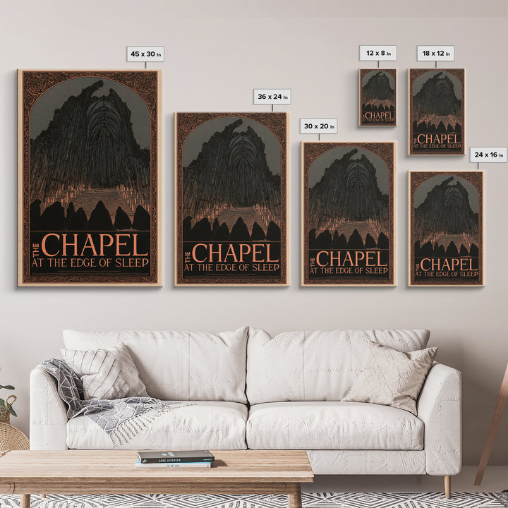 The Chapel At The Edge Of Sleep, English Language Horror Movie Poster, Decadent Line Art, Gothic Cinema Wall Art