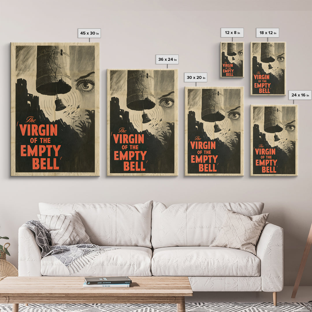 The Virgin Of The Empty Bell, English Language Horror Movie Poster, 1930s Horror Art, Retro Horror Movie Art, Canvas Print