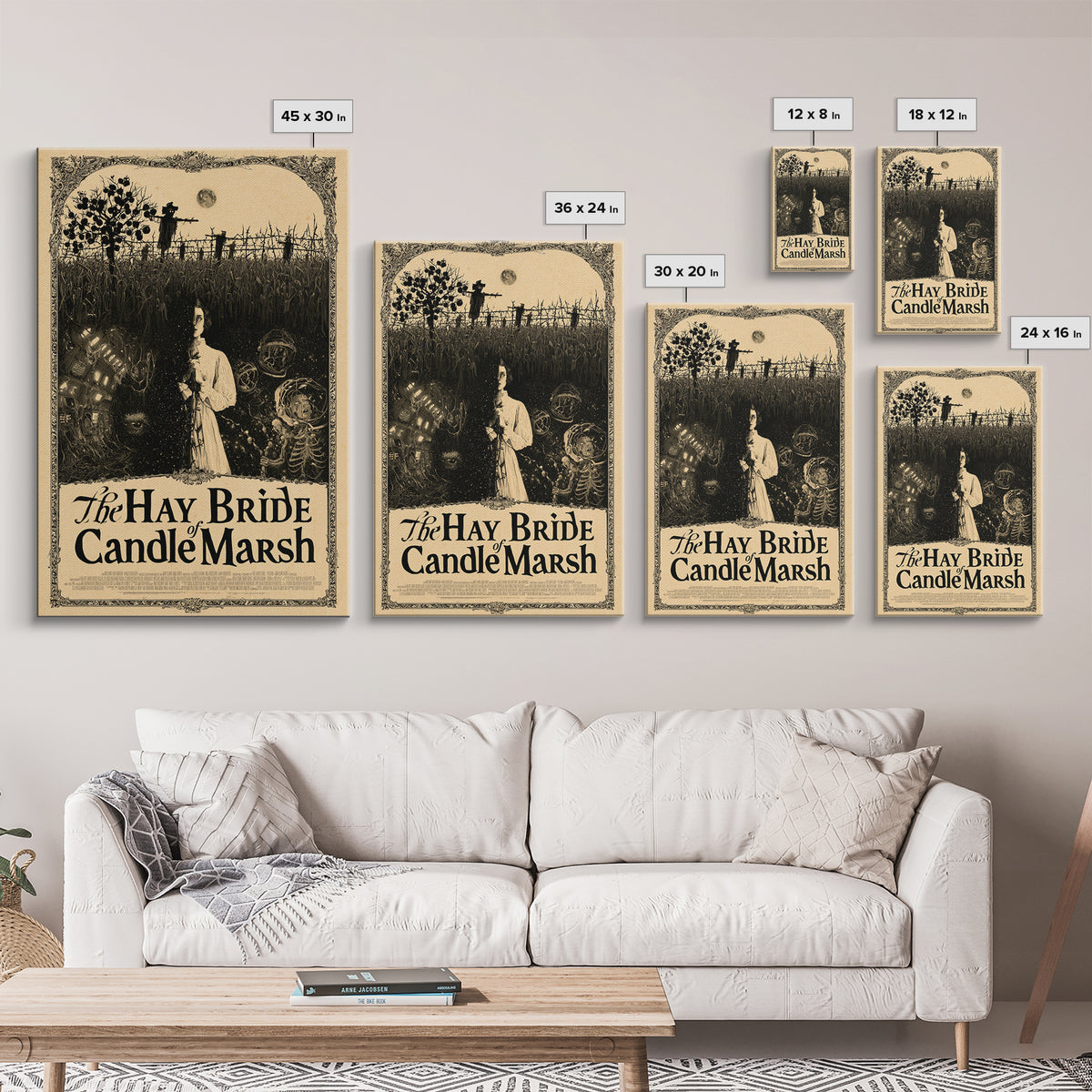The Hay Bride Of Candle Marsh, English Language Horror Movie Poster, Decadent Line Art, Classic Monster Poster