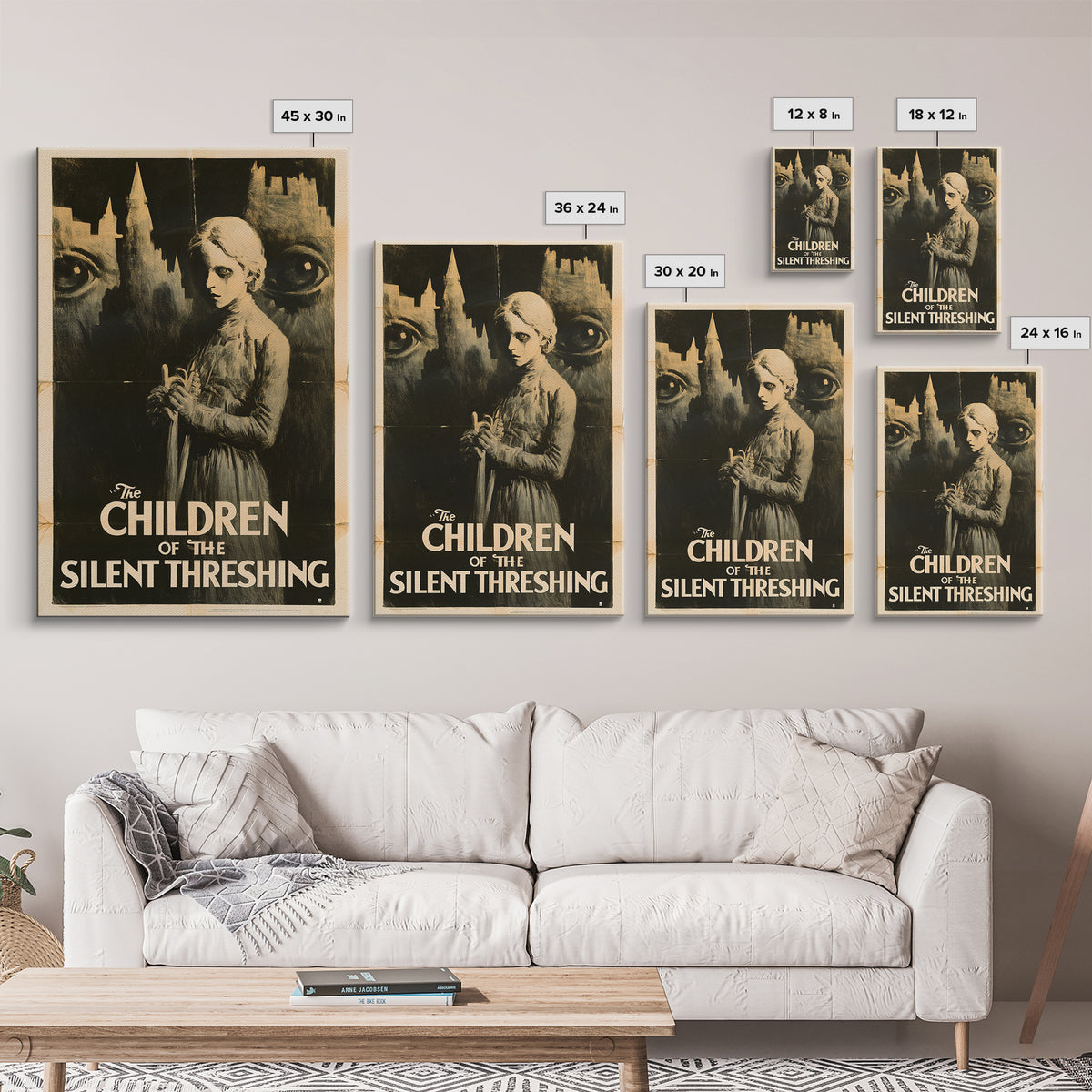 The Children Of The Silent Threshing, English Language Horror Movie Poster, 1930s Horror Art, Retro Horror Movie Art, Canvas Print