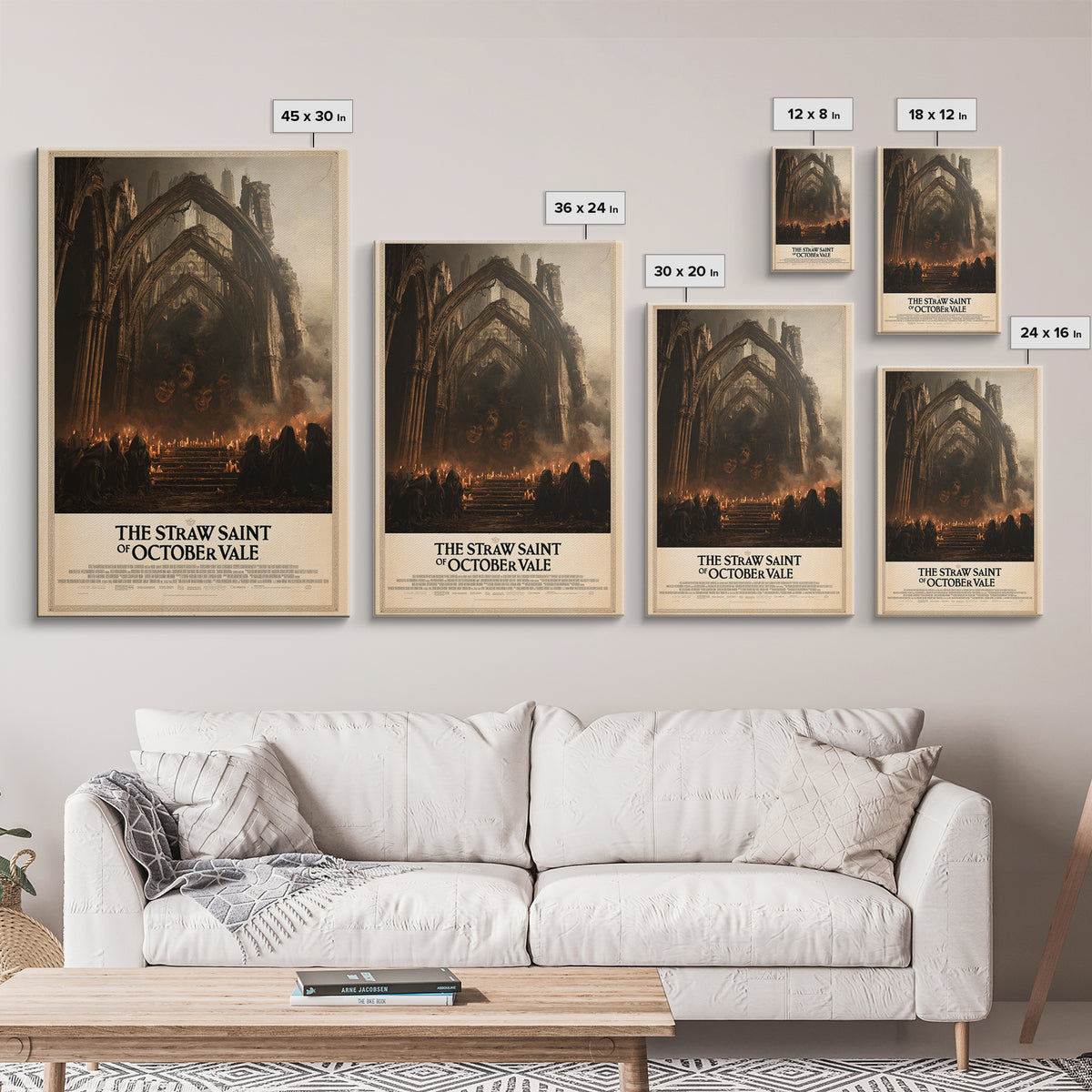 The Straw Saint Of October Vale, English Language Horror Movie Poster, Dark Romantic Horror Art, Cult Horror Poster, Canvas Print
