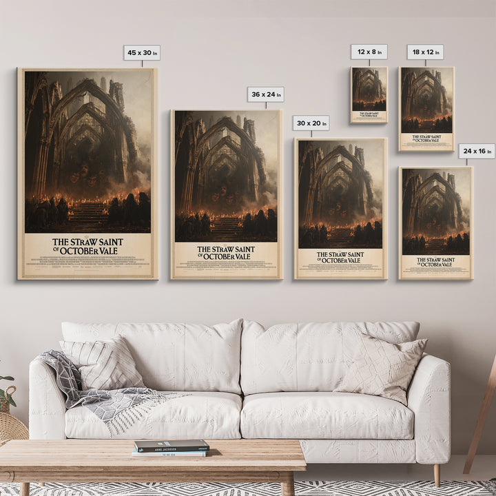 The Straw Saint Of October Vale, English Language Horror Movie Poster, Dark Romantic Horror Art, Cult Horror Poster, Canvas Print
