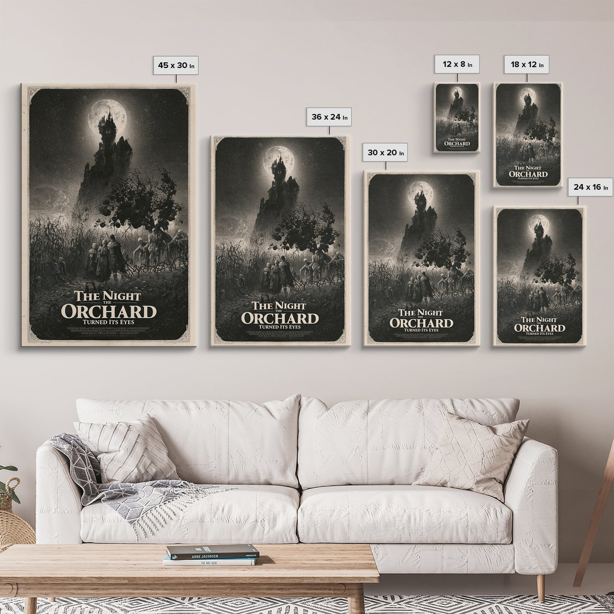 The Night The Orchard Turned Its Eyes, English Language Horror Movie Poster, Gothic Engraving Art, Gothic Cinema Wall Art