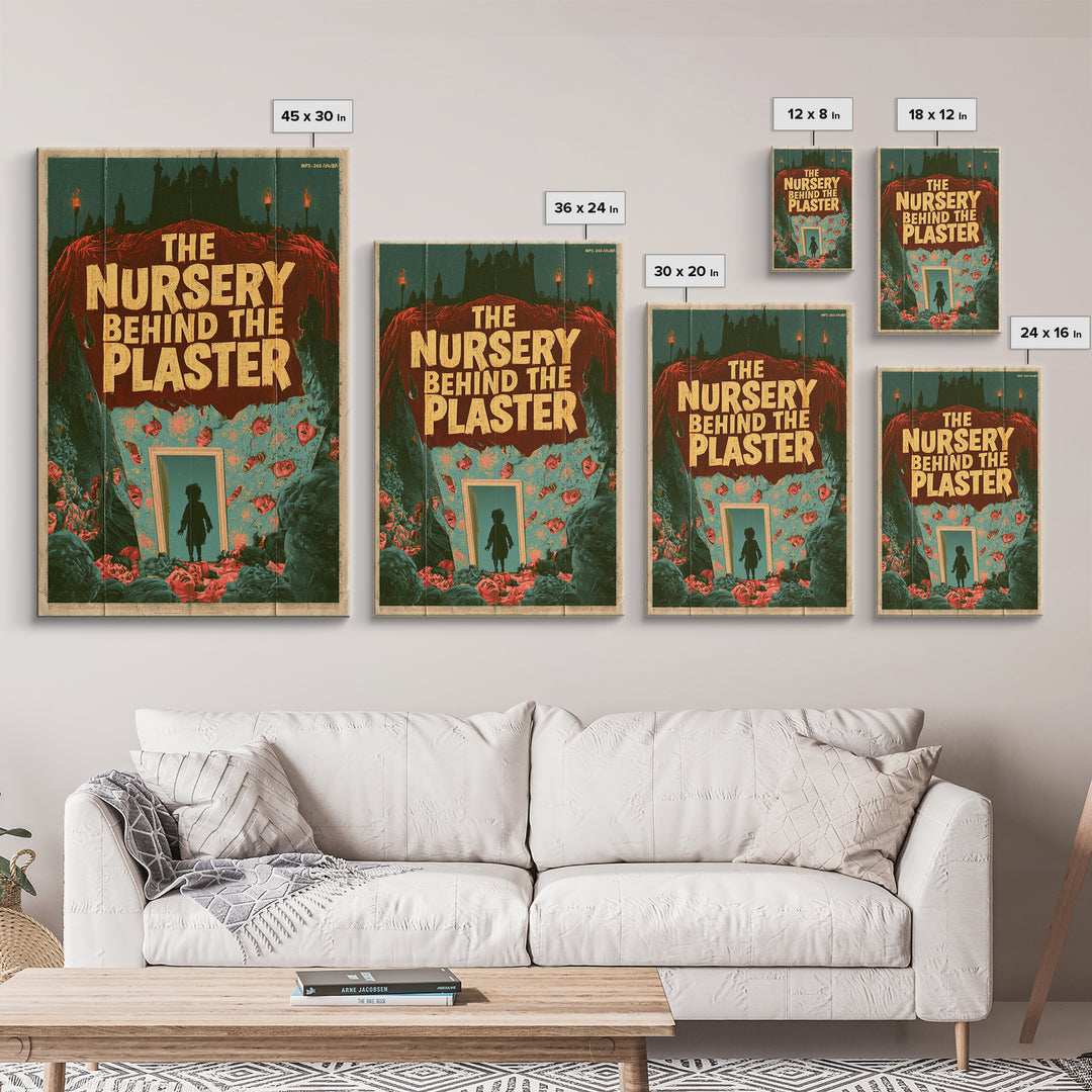 The Nursery Behind The Plaster, English Language Horror Movie Poster, 1960s Horror Art, Cult Horror Poster, Framed Canvas Print