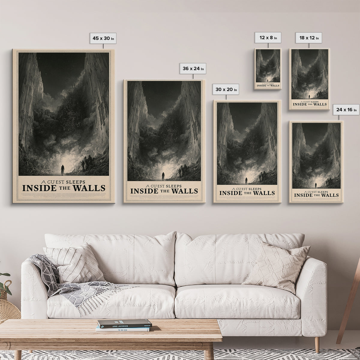 A Guest Sleeps Inside The Walls, English Language Horror Movie Poster, Gothic Engraving Art, Gothic Cinema Wall Art, Horror Wall Decor