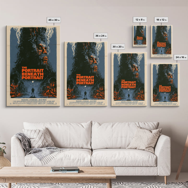 The Portrait Beneath The Portrait, English Language Horror Movie Poster, Giallo Horror Art, Classic Monster Poster, Canvas Print