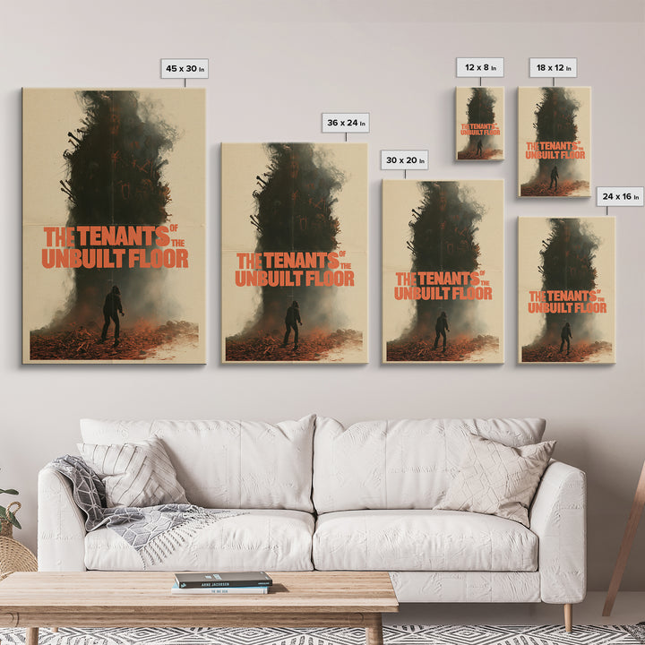 The Tenants Of The Unbuilt Floor, English Language Horror Movie Poster, 1970s Horror Art, Cult Horror Poster, Framed Canvas Print