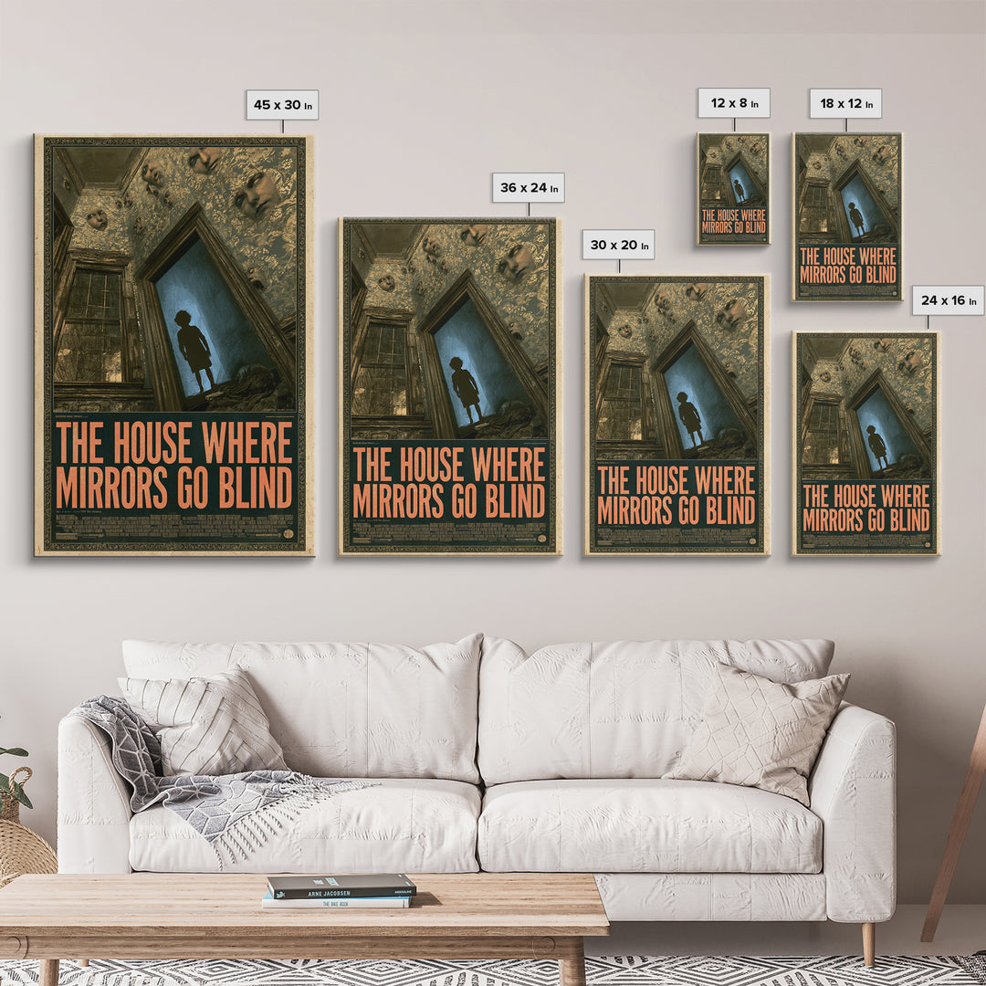 The House Where Mirrors Go Blind, English Language Horror Movie Poster, Gothic Nightmare Art, Gothic Cinema Wall Art, Horror Wall Decor