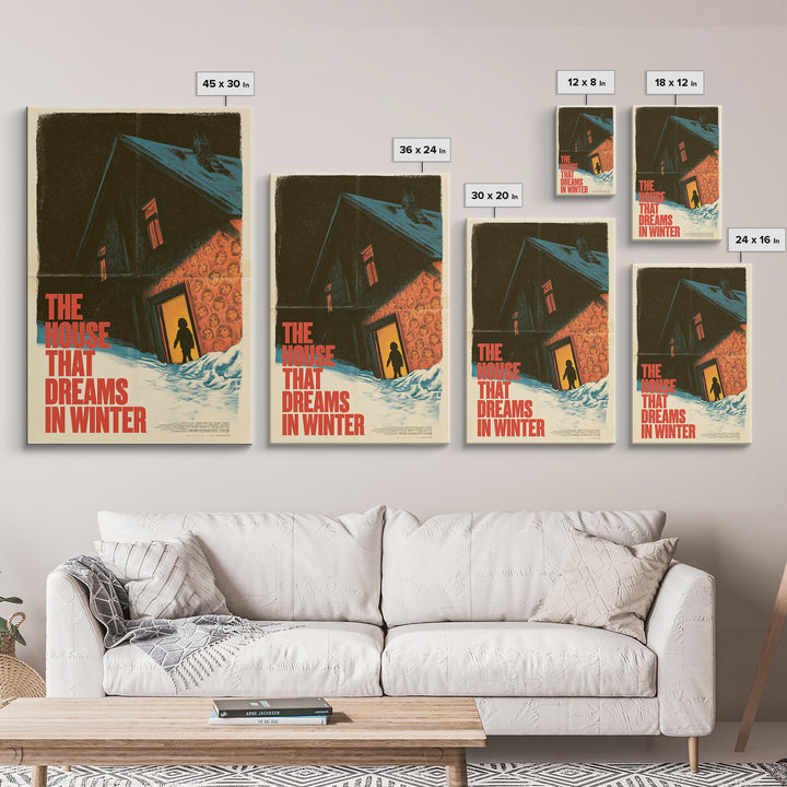 The House That Dreams In Winter, English Language Horror Movie Poster, 1970s Horror Art, Retro Horror Movie Art, Framed Canvas Print