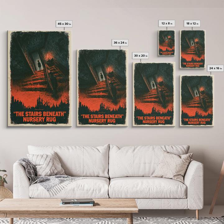 The Stairs Beneath The Nursery Rug, English Language Horror Movie Poster, 1960s Horror Art, Gothic Cinema Wall Art, Canvas Print