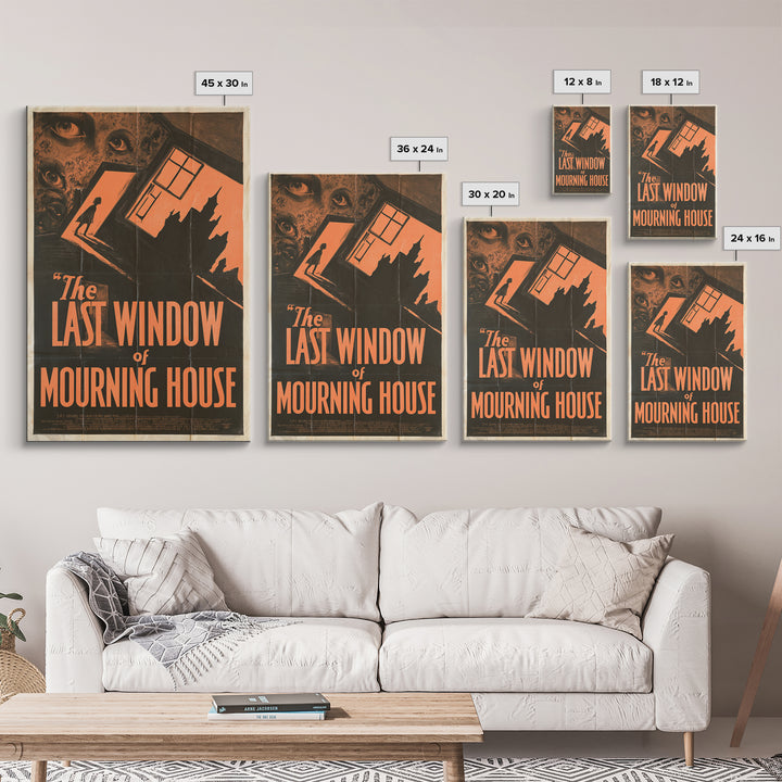 The Last Window Of Mourning House, English Language Horror Movie Poster, 1930s Horror Art, Cult Horror Poster, Canvas Print