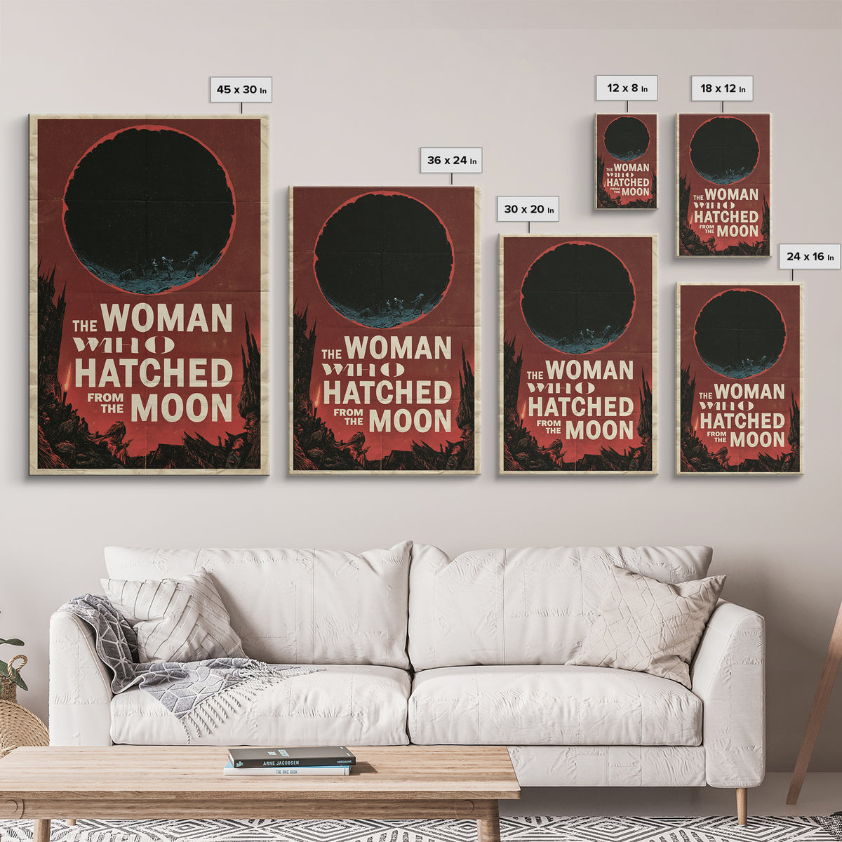 The Woman Who Hatched From The Moon, English Language Horror Movie Poster, 1960s Horror Art, Cult Horror Poster, Canvas Print