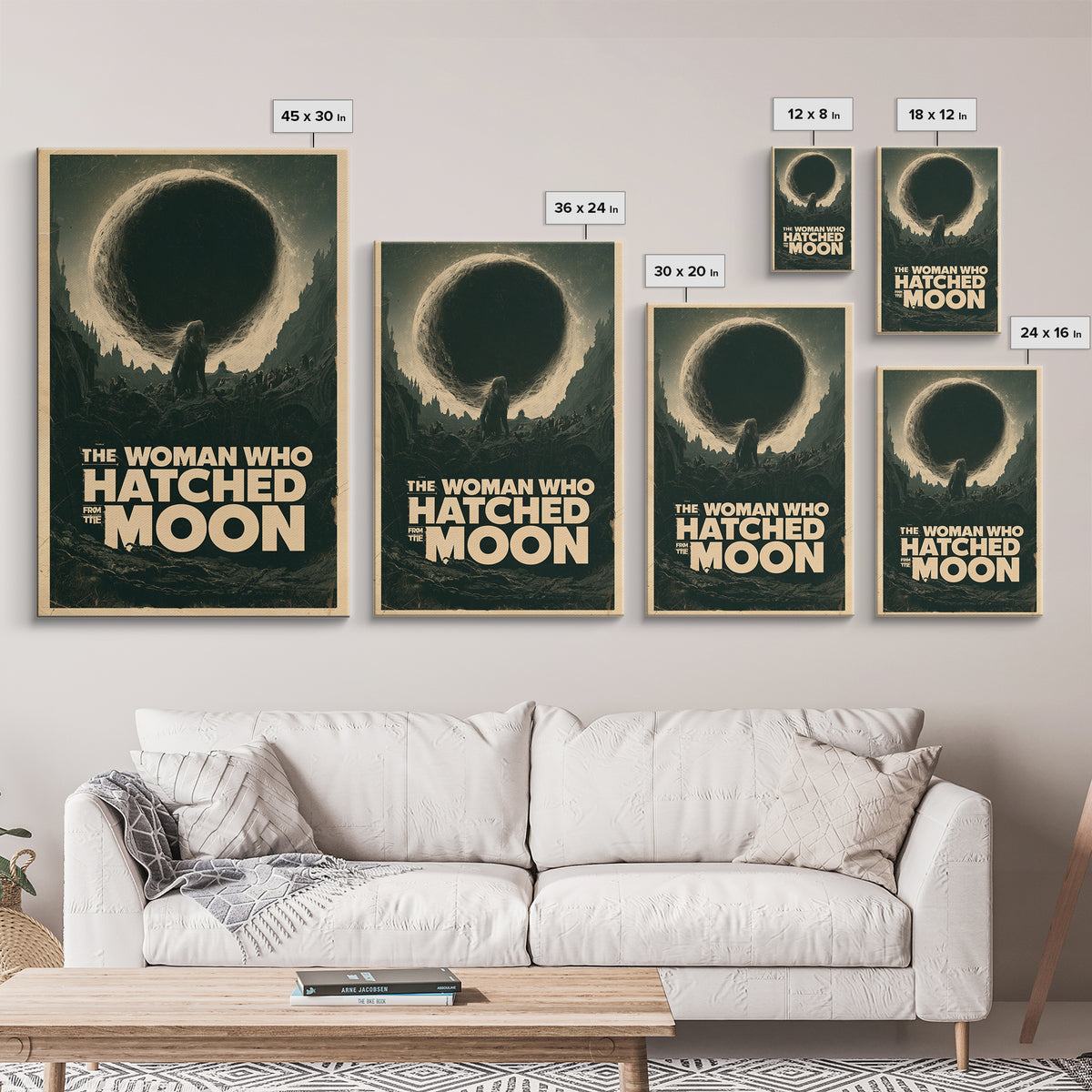 The Woman Who Hatched From The Moon, English Language Horror Movie Poster, Architectural Etching Art, Classic Monster Poster