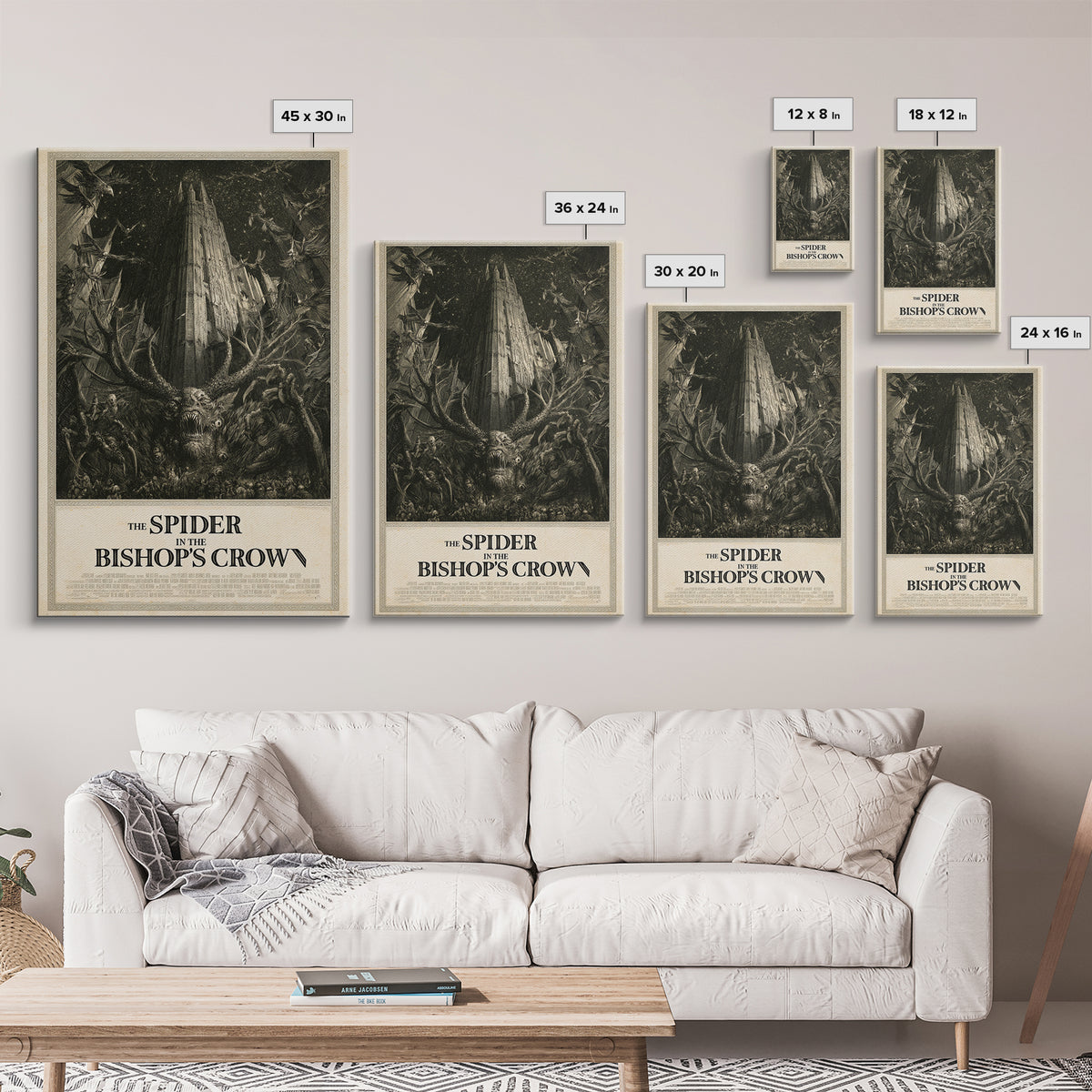 The Spider In The Bishop'S Crown, English Language Horror Movie Poster, Gothic Engraving Art, Retro Horror Movie Art, Canvas Print
