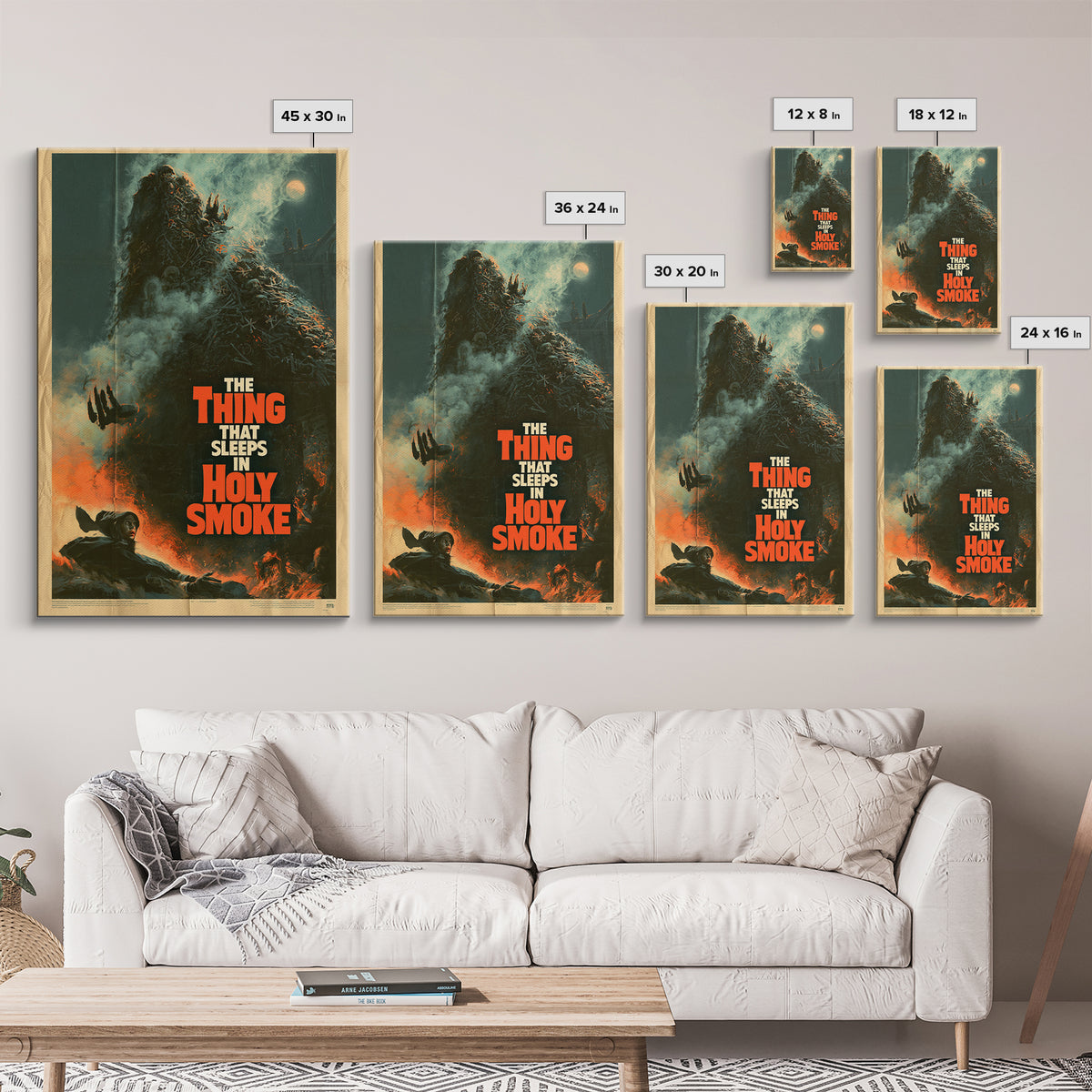 The Thing That Sleeps In Holy Smoke, English Language Horror Movie Poster, Giallo Horror Art, Gothic Cinema Wall Art, Framed Canvas Print