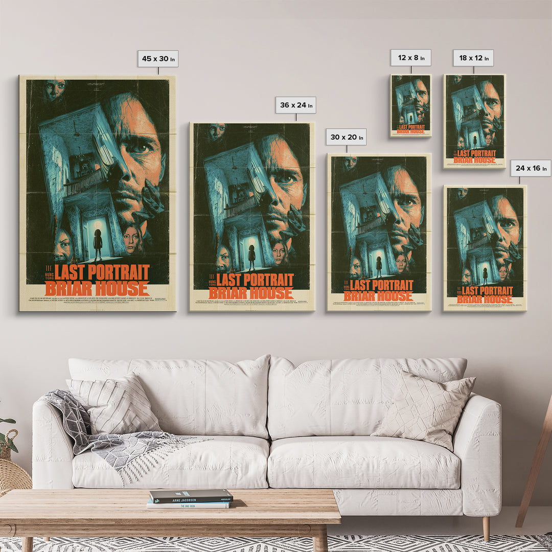 The Last Portrait Hung At Briar House, English Language Horror Movie Poster, Giallo Horror Art, Gothic Cinema Wall Art, Canvas Print