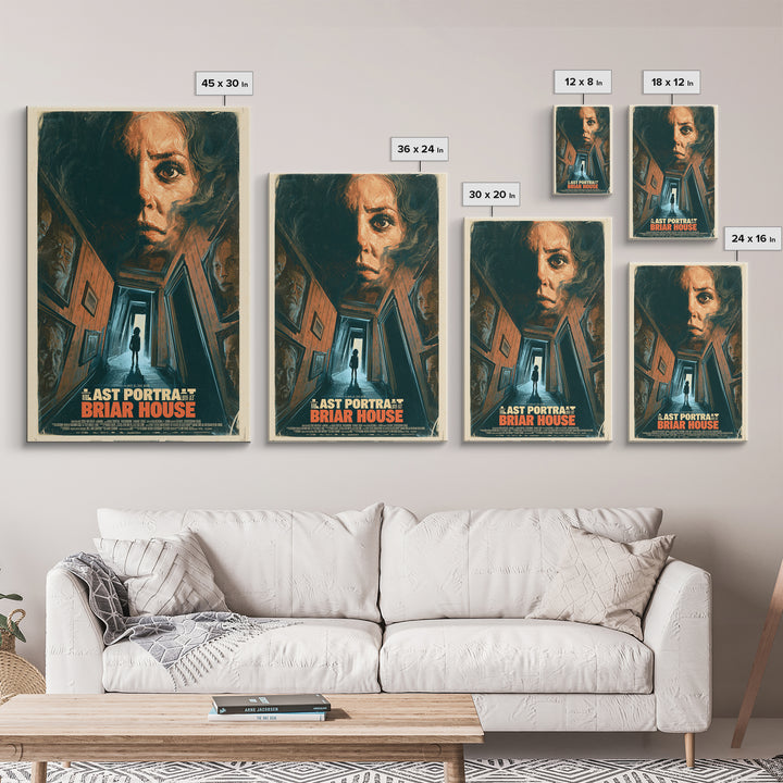 The Last Portrait Hung At Briar House, English Language Horror Movie Poster, Dark Romantic Horror Art, Cult Horror Poster, Canvas Print