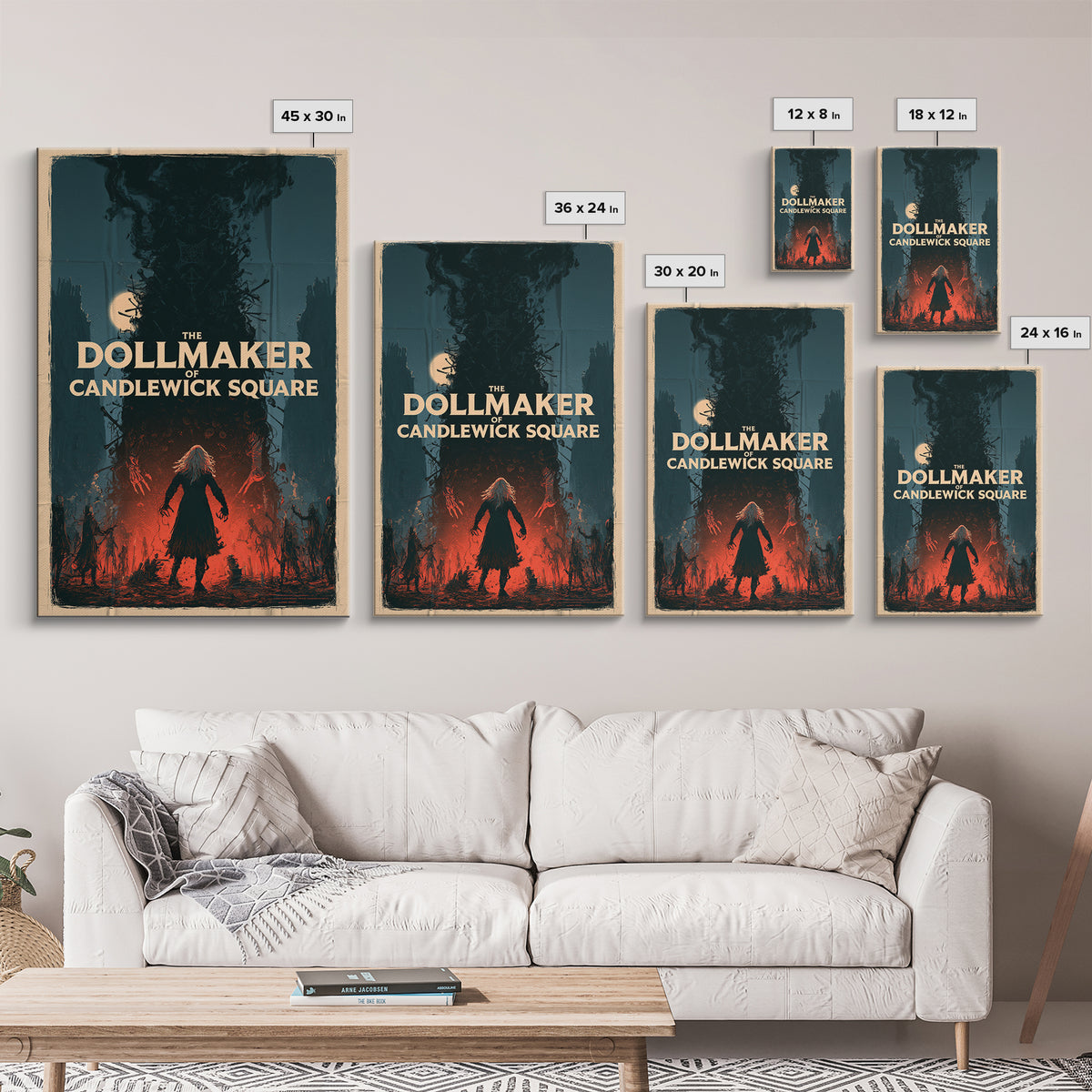 The Dollmaker Of Candlewick Square, English Language Horror Movie Poster, Giallo Horror Art, Classic Monster Poster, Canvas Print