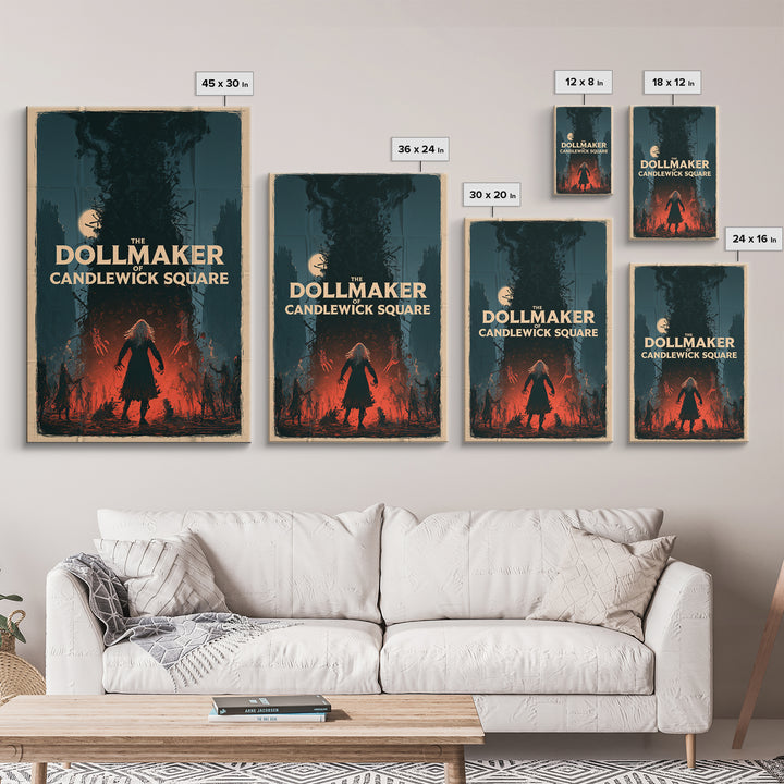 The Dollmaker Of Candlewick Square, English Language Horror Movie Poster, Giallo Horror Art, Classic Monster Poster, Canvas Print