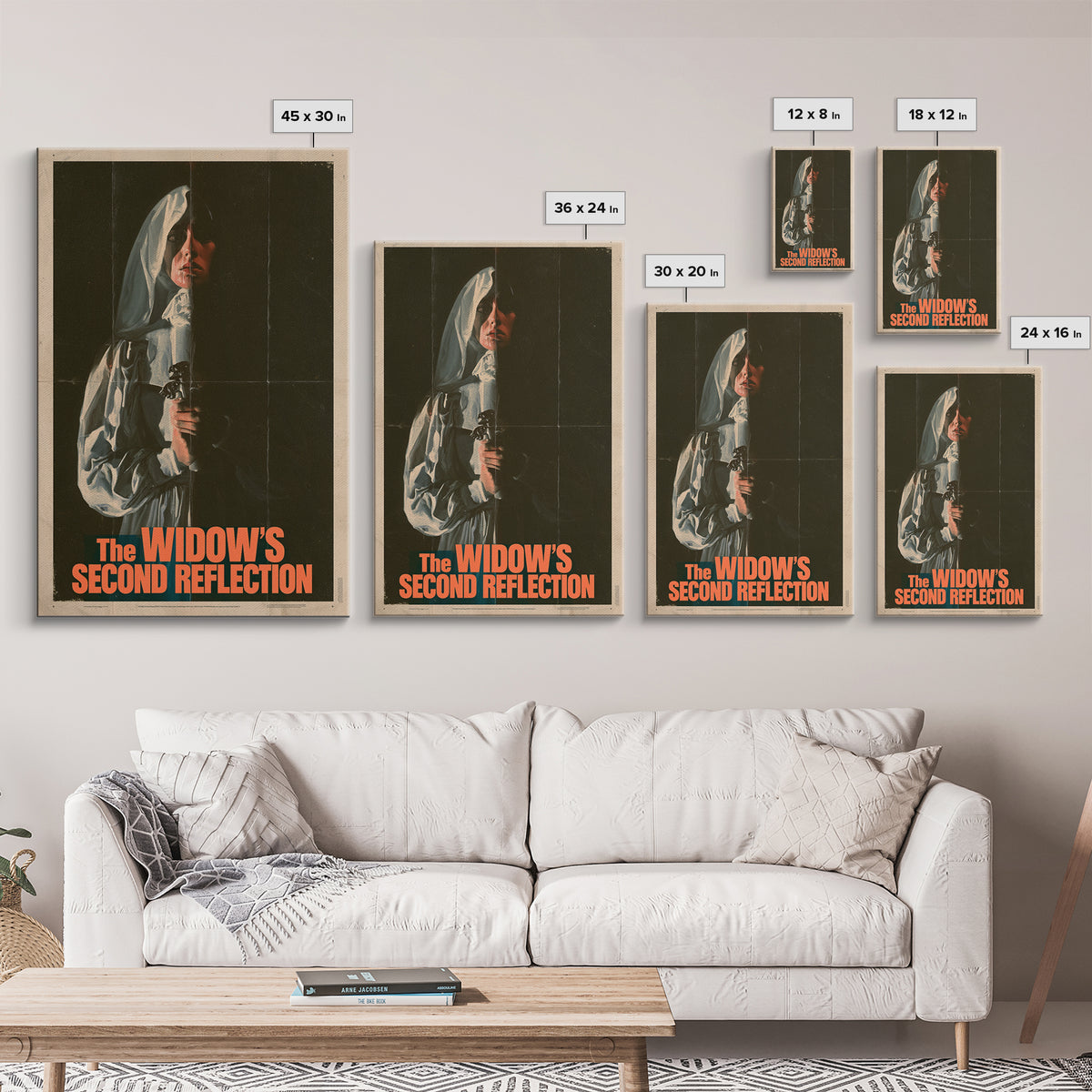 The Widow'S Second Reflection, English Language Horror Movie Poster, 1970s Horror Art, Classic Monster Poster, Canvas Print