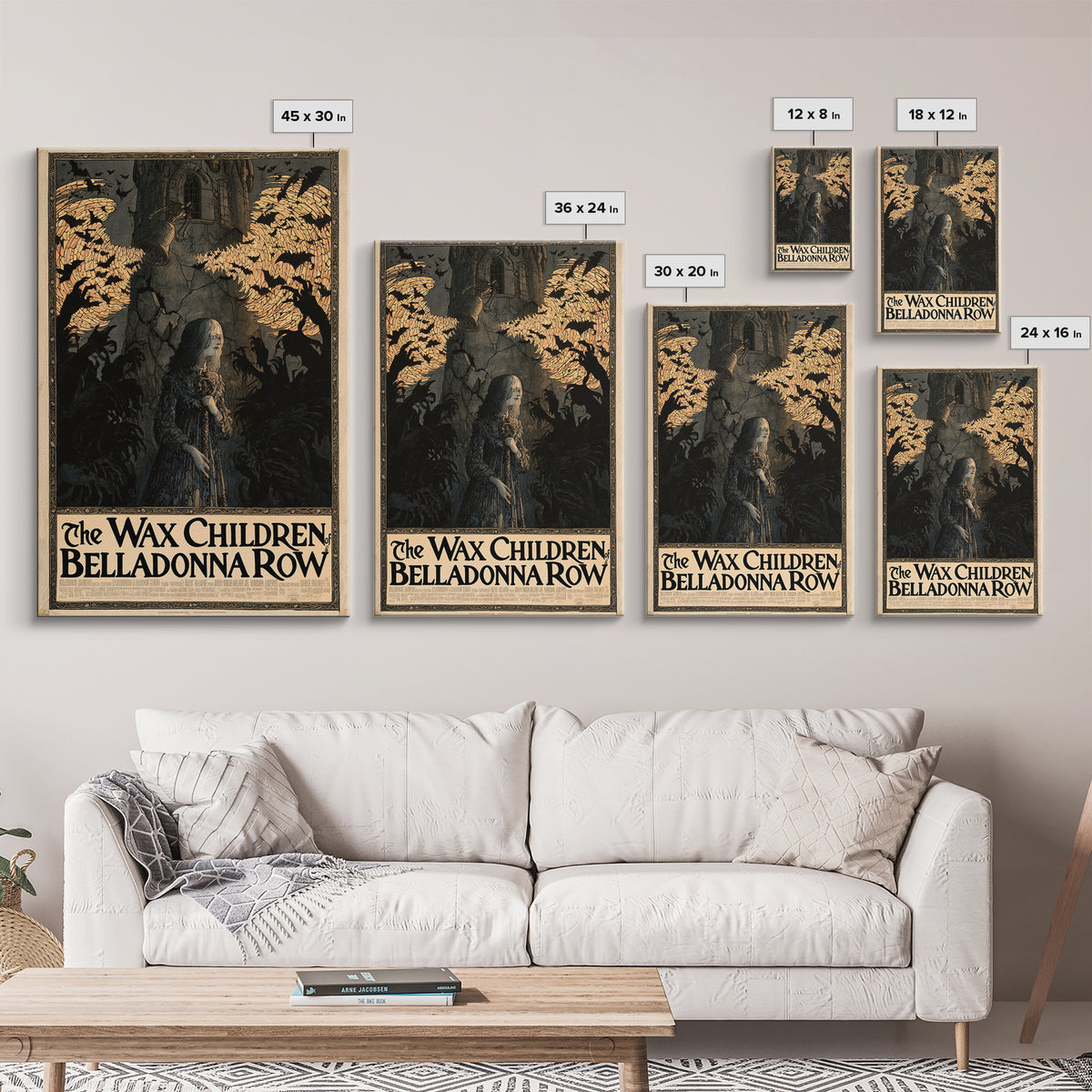 The Wax Children Of Belladonna Row, English Language Horror Movie Poster, Stained Glass Gothic Art, Gothic Cinema Wall Art, Canvas Print
