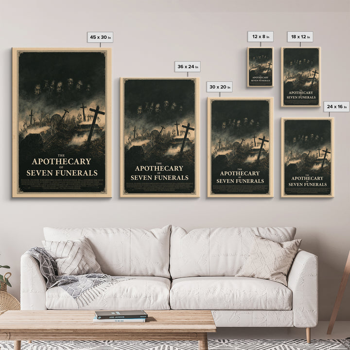 The Apothecary Of Seven Funerals, English Language Horror Movie Poster, Dark Romantic Horror Art, Retro Horror Movie Art, Canvas Print