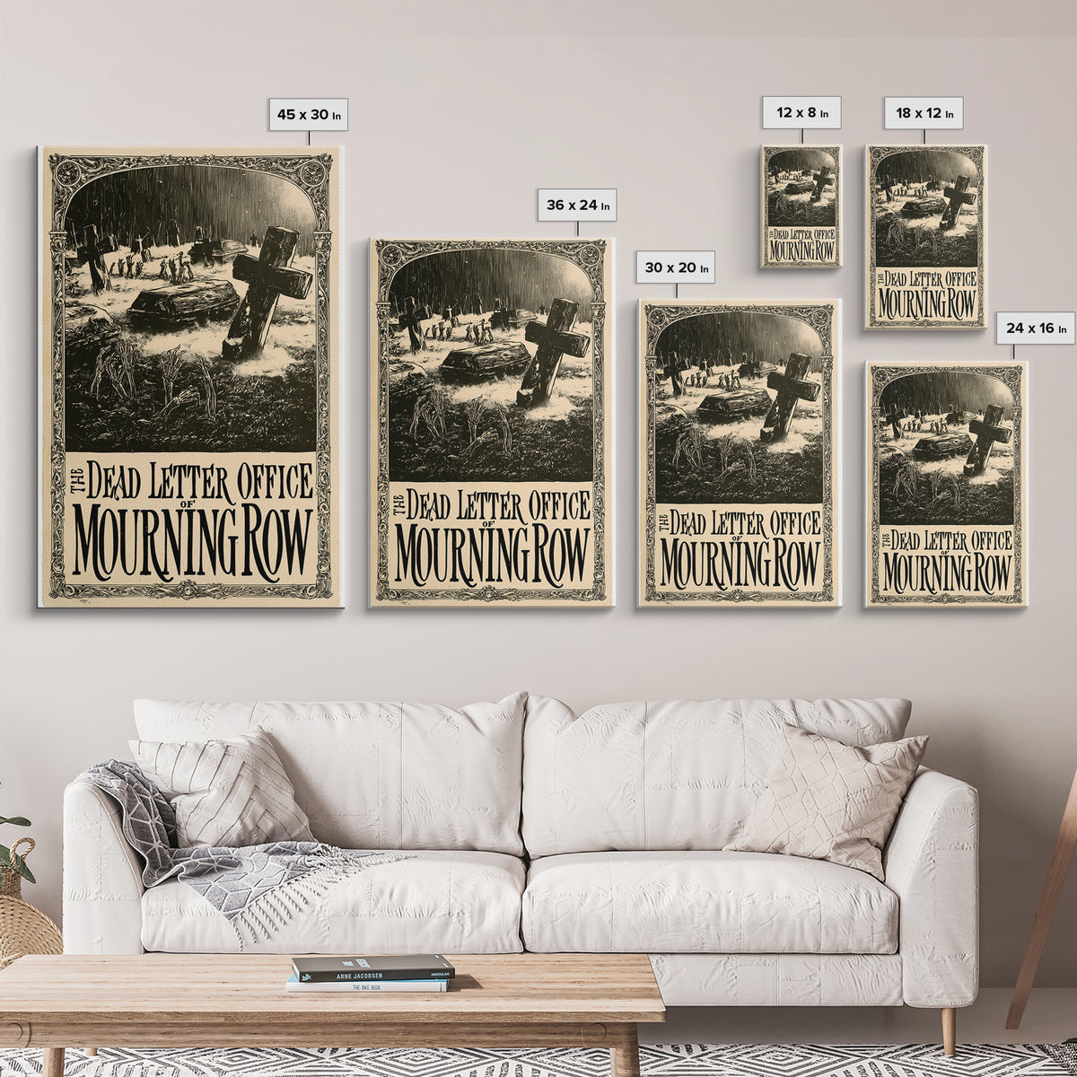 The Dead Letter Office Of Mourning Row, English Language Horror Movie Poster, Decadent Line Art, Gothic Cinema Wall Art