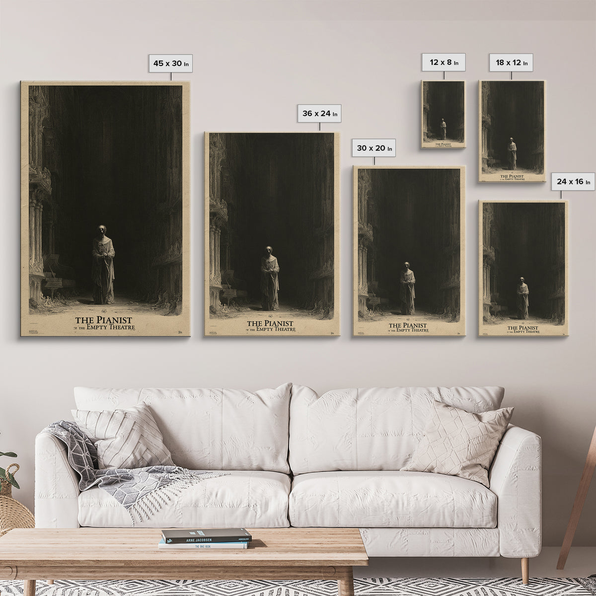 The Pianist Of The Empty Theatre, English Language Horror Movie Poster, Gothic Engraving Art, Classic Monster Poster, Horror Wall Decor