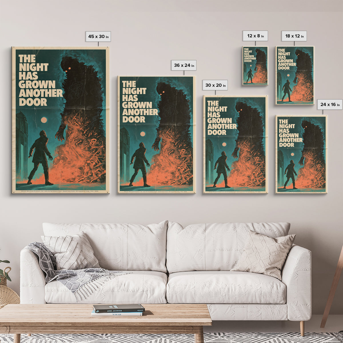 The Night Has Grown Another Door, English Language Horror Movie Poster, Giallo Horror Art, Cult Horror Poster, Framed Canvas Print