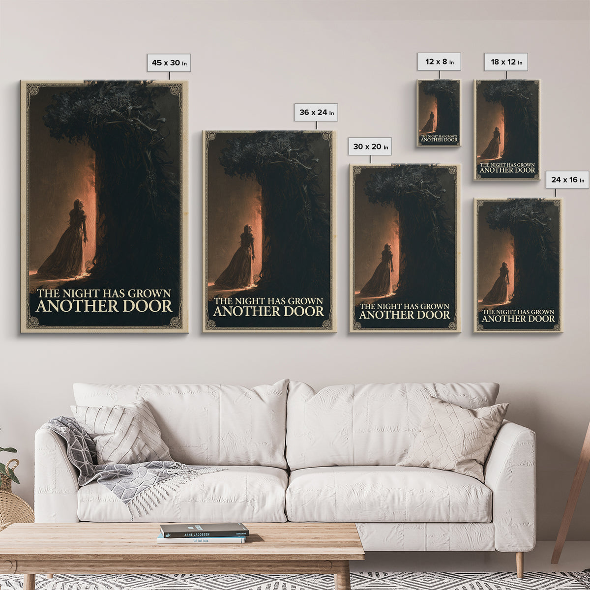 The Night Has Grown Another Door, English Language Horror Movie Poster, Gothic Nightmare Art, Cult Horror Poster, Framed Canvas Print
