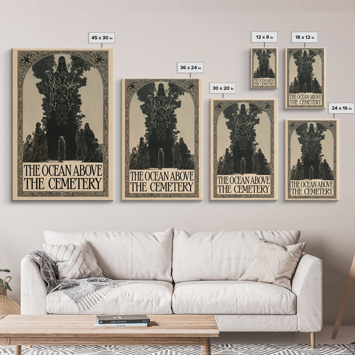 The Ocean Above The Cemetery, English Language Horror Movie Poster, Decadent Line Art, Classic Monster Poster, Horror Wall Decor