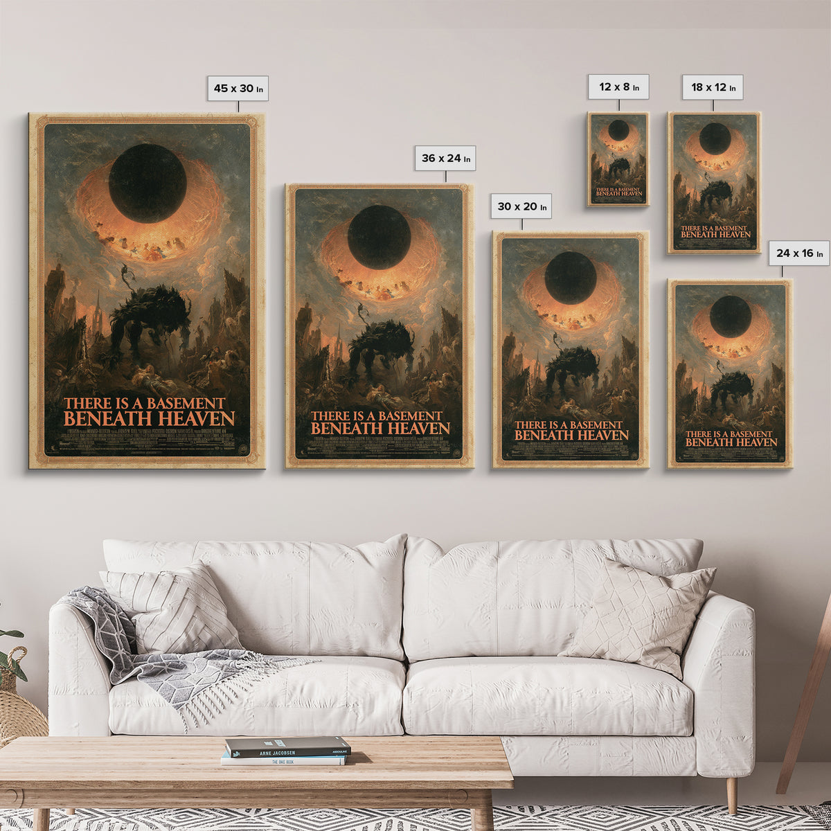 There Is A Basement Beneath Heaven, English Language Horror Movie Poster, Gothic Nightmare Art, Retro Horror Movie Art