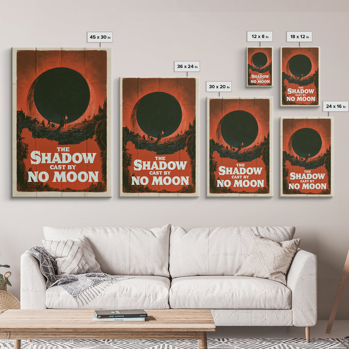 The Shadow Cast By No Moon, English Language Horror Movie Poster, 1960s Horror Art, Retro Horror Movie Art, Framed Canvas Print