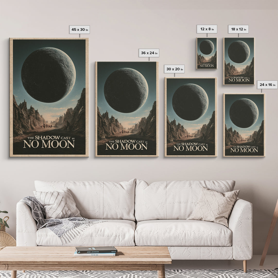 The Shadow Cast By No Moon, English Language Horror Movie Poster, Gothic Nightmare Art, Classic Monster Poster, Canvas Print