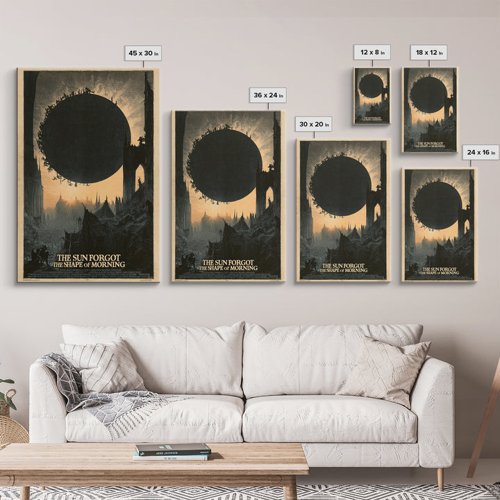 The Sun Forgot The Shape Of Morning, English Language Horror Movie Poster, Gothic Engraving Art, Classic Monster Poster