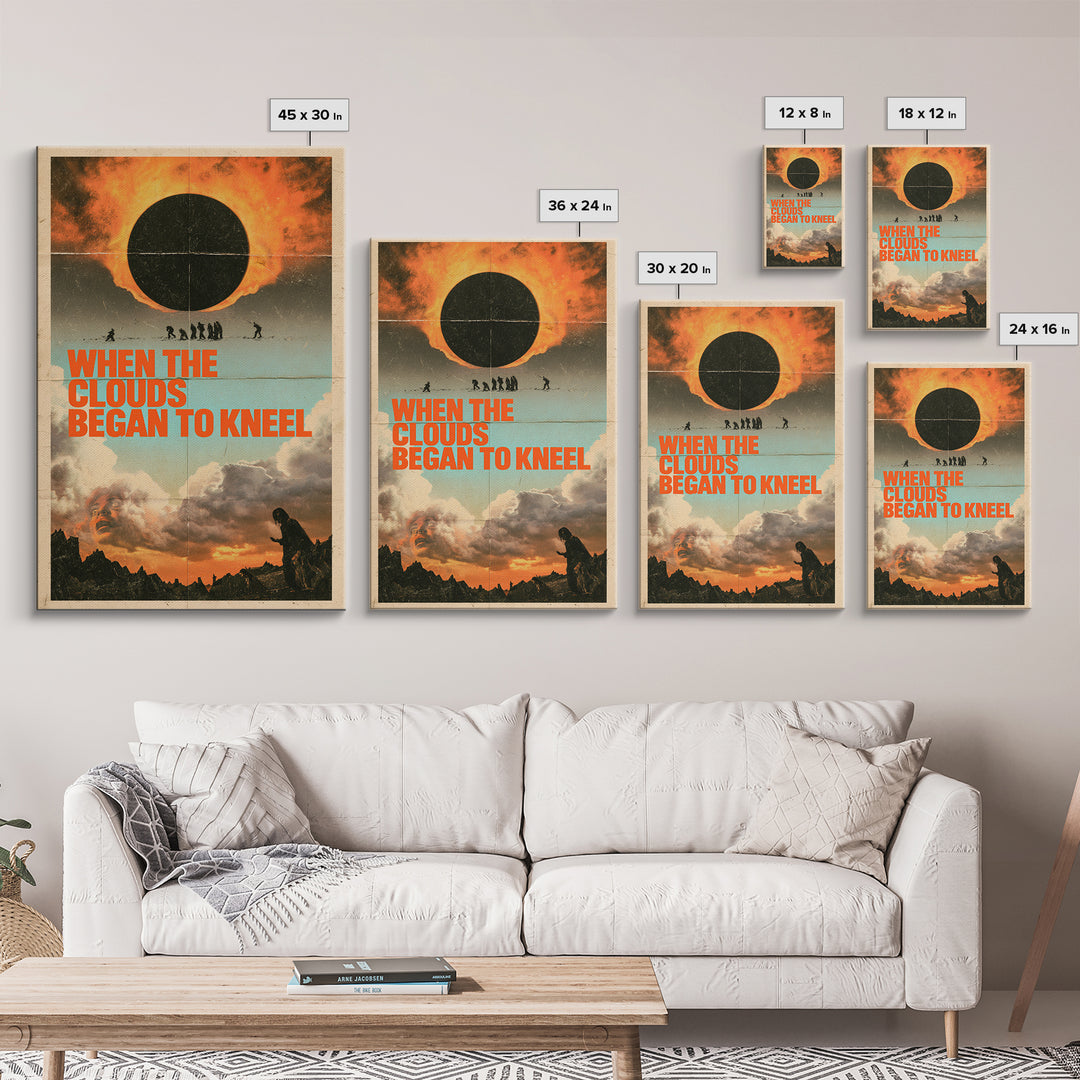 When The Clouds Began To Kneel, English Language Horror Movie Poster, 1970s Horror Art, Retro Horror Movie Art, Canvas Print