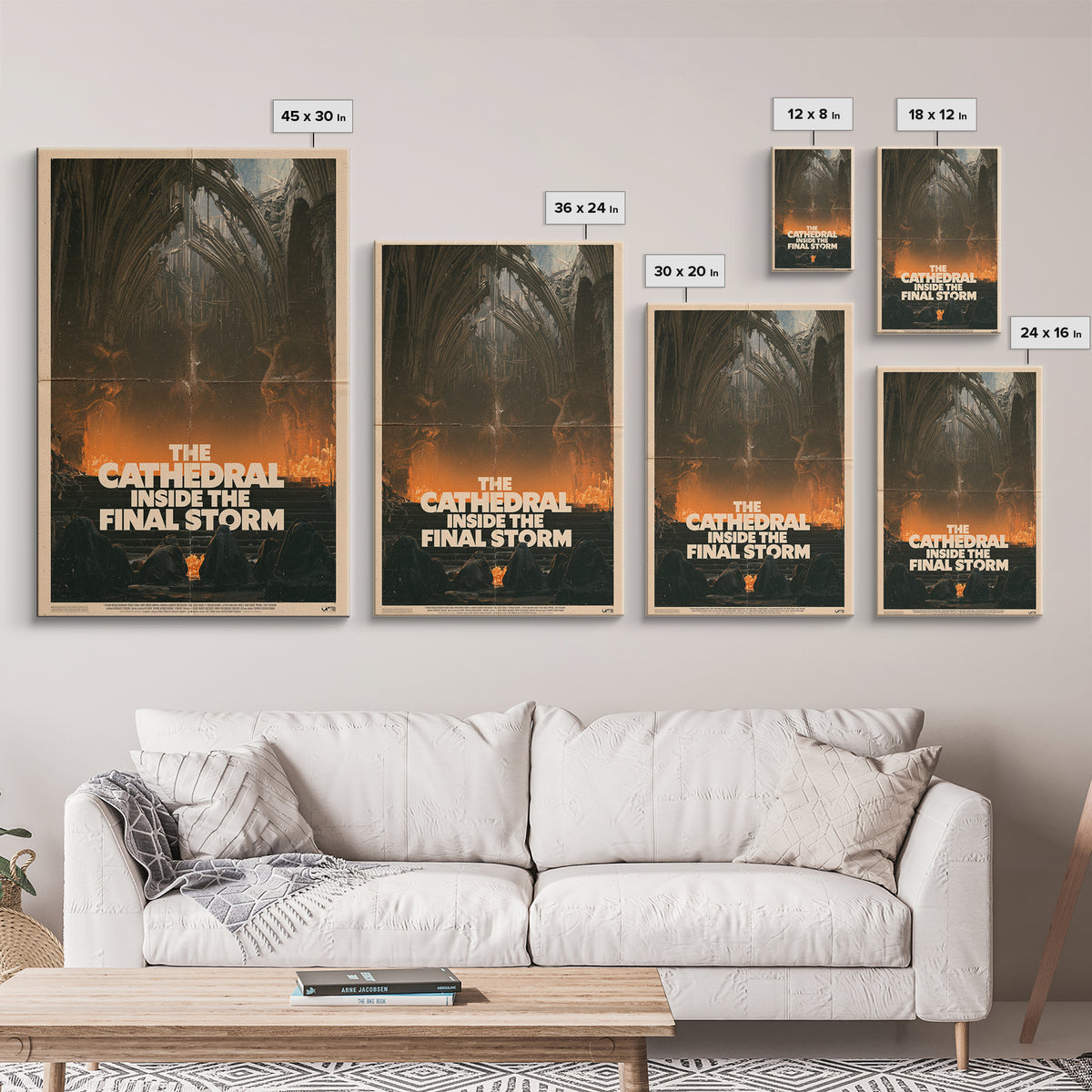 The Cathedral Inside The Final Storm, English Language Horror Movie Poster, 1970s Horror Art, Classic Monster Poster, Framed Canvas Print