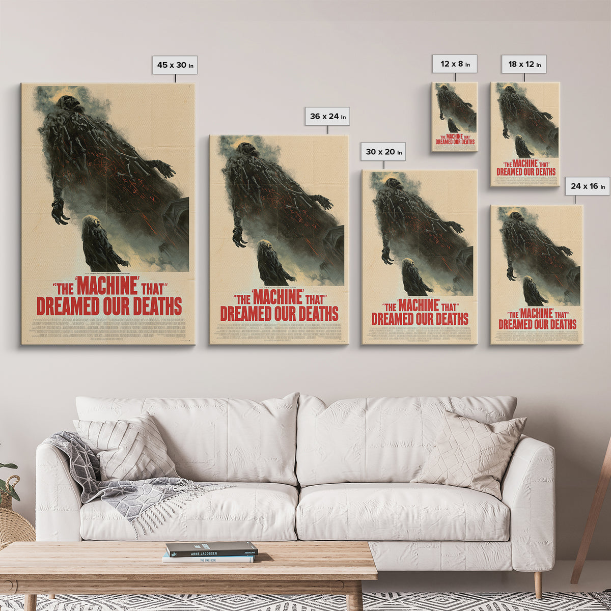 The Machine That Dreamed Our Deaths, English Language Horror Movie Poster, Giallo Horror Art, Cult Horror Poster, Canvas Print