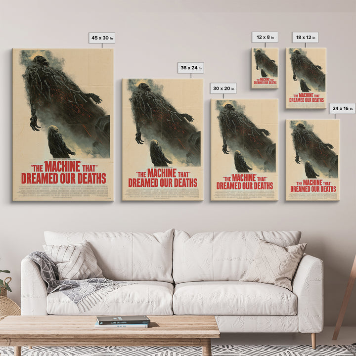 The Machine That Dreamed Our Deaths, English Language Horror Movie Poster, Giallo Horror Art, Cult Horror Poster, Canvas Print