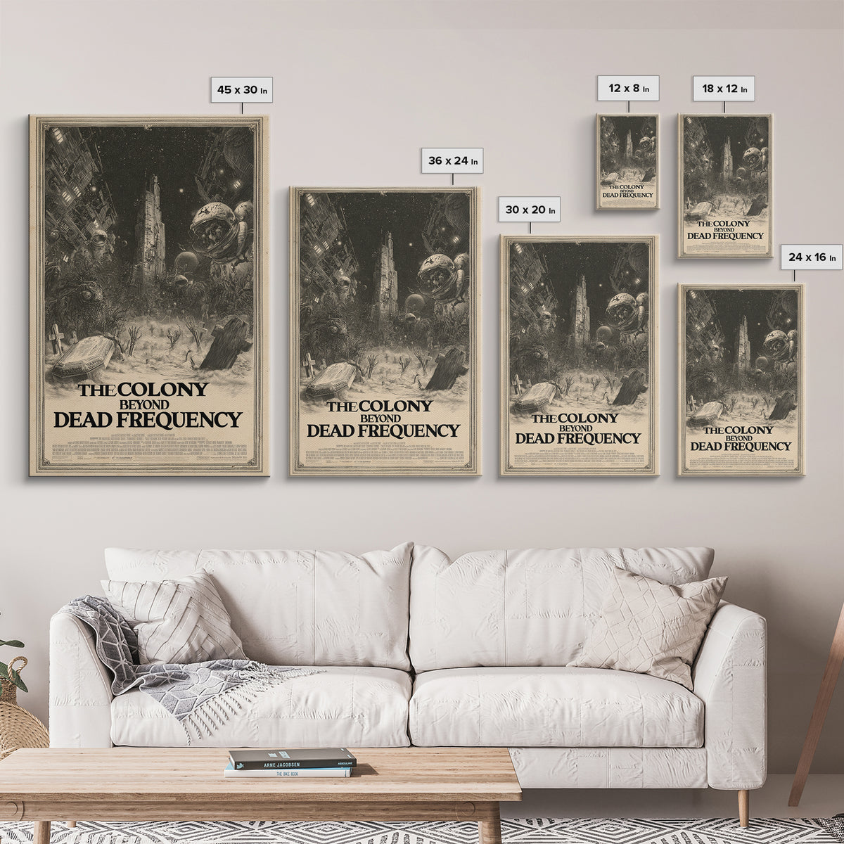 The Colony Beyond The Dead Frequency, English Language Horror Movie Poster, Gothic Engraving Art, Gothic Cinema Wall Art