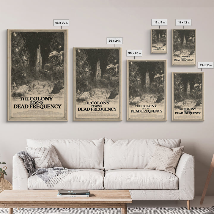 The Colony Beyond The Dead Frequency, English Language Horror Movie Poster, Gothic Engraving Art, Gothic Cinema Wall Art