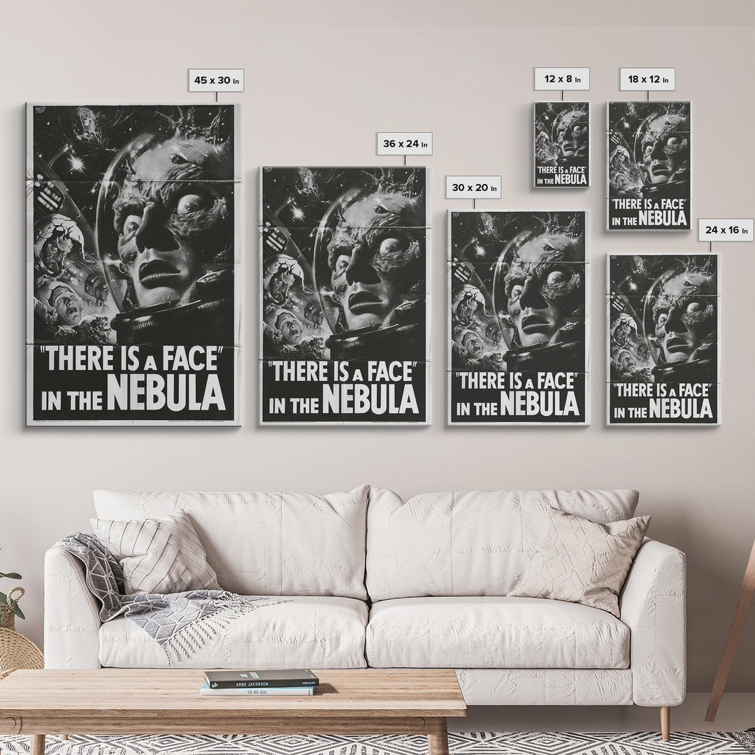 There Is A Face In The Nebula, English Language Horror Movie Poster, 1930s Horror Art, Classic Monster Poster, Canvas Print