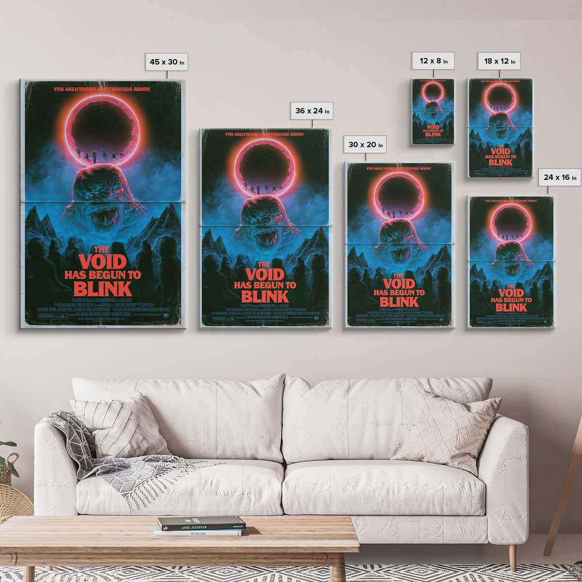 The Void Has Begun To Blink, English Language Horror Movie Poster, 1980s Vhs Nightmare Cover Inspired Art, Cult Horror Poster, Canvas Print