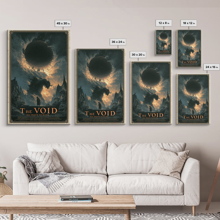 The Void Has Begun To Blink, English Language Horror Movie Poster, Gothic Nightmare Art, Cult Horror Poster, Canvas Print