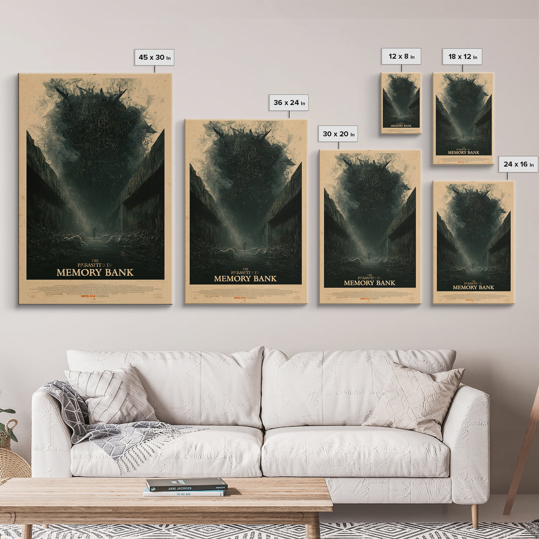 The Parasite In The Memory Bank, English Language Horror Movie Poster, Gothic Nightmare Art, Classic Monster Poster, Horror Wall Decor